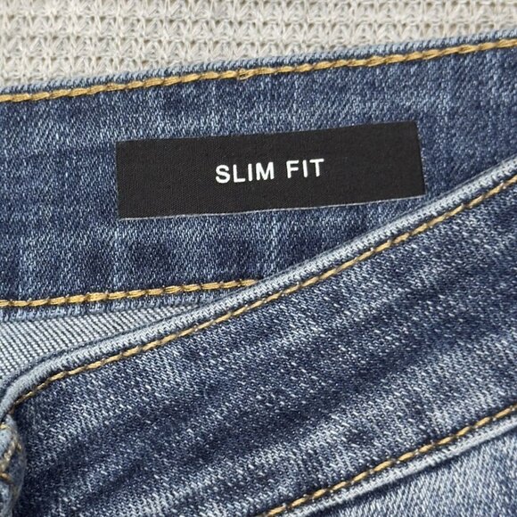 Judy Blue Womens Blue Jeans Raw Plaid Cuffs Lightly Distressed Slim Fit 13/31 - Picture 8 of 16